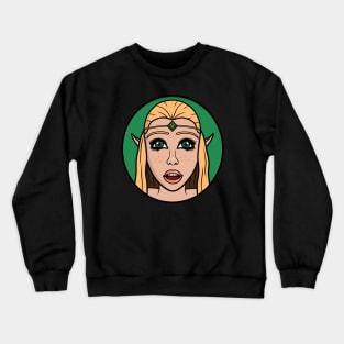 Magic Fantasy Elf girl with open mouth Crewneck Sweatshirt